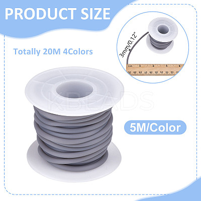 20M 4 Colors Hollow Pipe PVC Tubular Synthetic Rubber Cord OCOR-HY0001-39-1