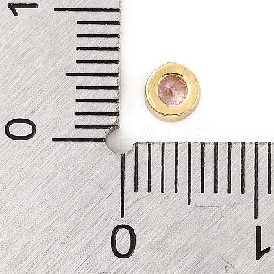 Rack Plating Flat Round Brass Micro Pave Cubic Zirconia Cabochons KK-F874-03G-03-1