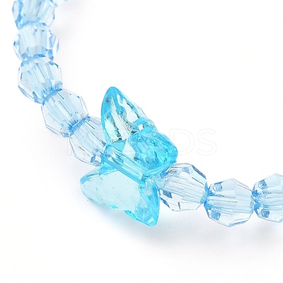 Transparent Acrylic Beads Kids Bracelets BJEW-JB05537-1