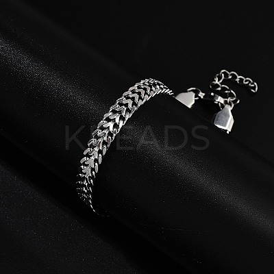 304 Stainless Steel Chains Bracelets BJEW-U017-02P-1