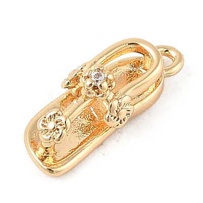 Brass Micro Pave Clear Cubic Zirconia Pendants KK-R219-27G-1