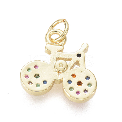 Brass Micro Pave Cubic Zirconia Charms ZIRC-I032-67G-1