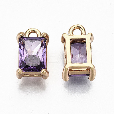 Brass Glass Rhinestone Pendants X-GLAA-S179-21B-RS-1
