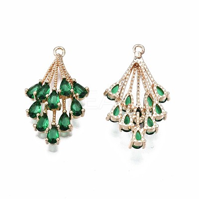 Brass Micro Pave Cubic Zirconia Pendants KK-R111-006-A01-1