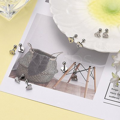 Tarnish Resistant 201 Stainless Steel Barbell Cartilage Earrings LS-EJEW-R147-36-1