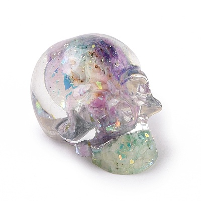 Natural Fluorite Skull Beads G-P490-02E-1