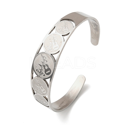 201 Stainless Steel Cuff Bangles for Women LS-BJEW-F507-04P-1