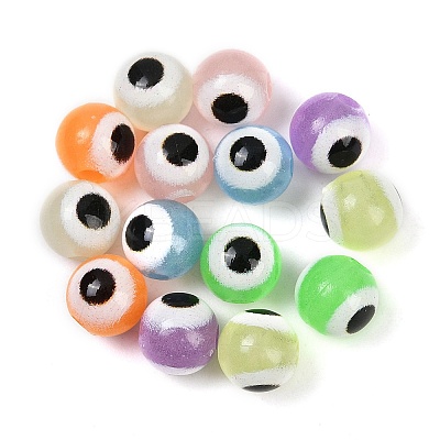 Luminous & Printed Opaque Acrylic Beads LACR-G050-01-1