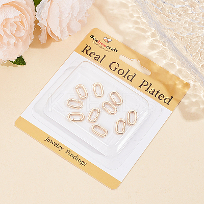 10Pcs Brass Spring Gate Rings KK-BBC0015-57G-01-1