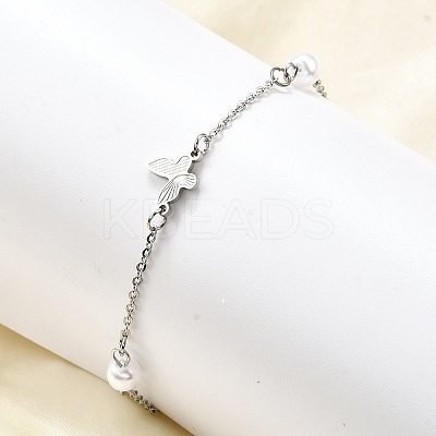 304 Stainless Steel Butterfly Link Bracelets BJEW-C098-01C-P-1