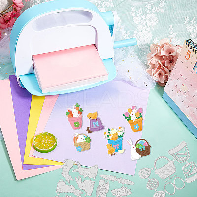 Easter Egg Rabbit Chick Carbon Steel Cutting Dies Stencils DIY-WH0309-1652-1