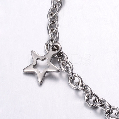 Tarnish Resistant 201 Stainless Steel Charm Bracelets BJEW-G475-01P-1
