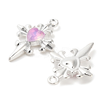 Rack Plating Alloy Rhinestones Pendants PALLOY-D028-06B-S-RS-1