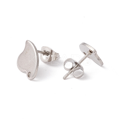 Non-Tarnish 201 Stainless Steel Stud Earring Findings with Hole EJEW-A071-07P-1