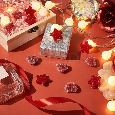 12Pcs 2 Style Resin Beads for Valentine's Day RESI-FH0001-26-1