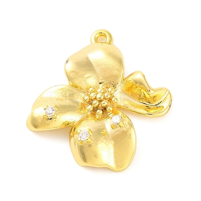 Brass Pave Clear Cubic Zirconia Pendants LS-KK-Z051-02G-02-1