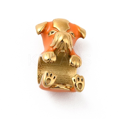 Ion Plating(IP) 304 Stainless Steel Enamel European Beads STAS-G308-41G-1