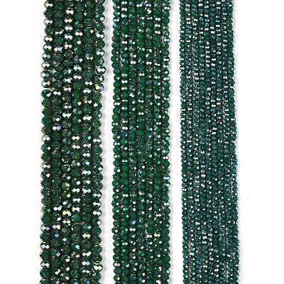 Electroplate Glass Beads Strands X-EGLA-A044-P2mm-B09-1