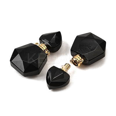 Natural Obsidian Perfume Bottle Pendants G-L623-12G-06-1