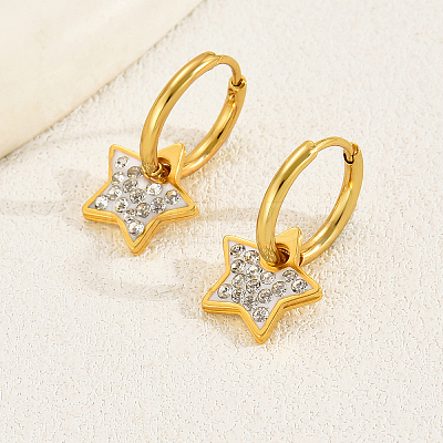 Fashionable Gold Plated Water Diamond Yellow Earrings for Women XD4976-1