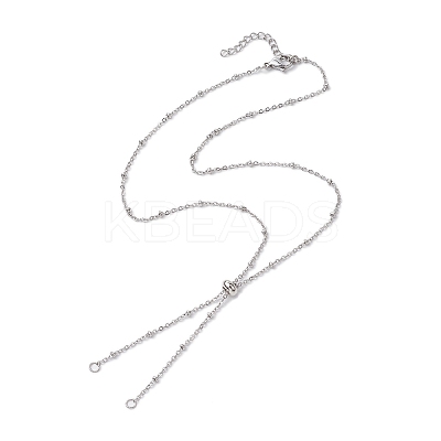 Non-Tarnish 304 Stainless Steel Satellite Chain Slider Necklace Making AJEW-JB01248-02-1