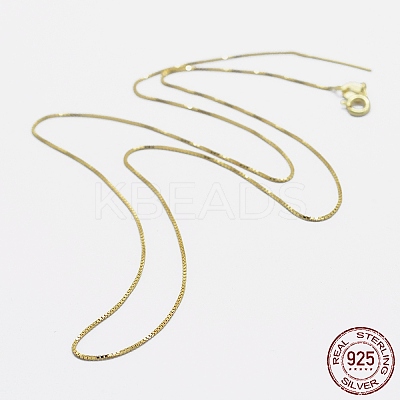 925 Sterling Silver Box Chain Necklaces STER-F039-45cm-05G-1