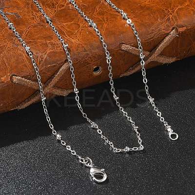 2mm Rack Plating Brass Satellite Chain Necklaces for Women Men MAK-L044-11P-1