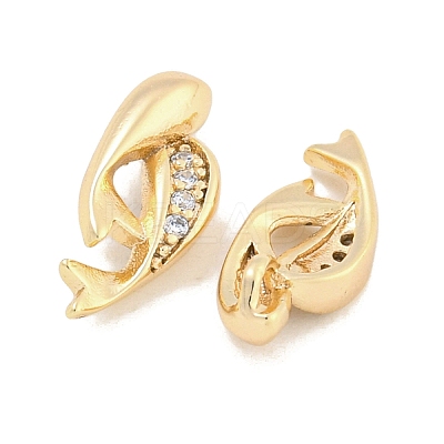 Brass Micro Pave Clear Cubic Zirconia Pendantsn KK-S386-31G-1
