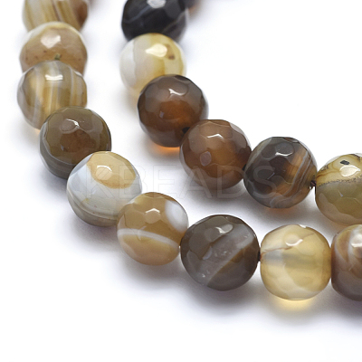 Natural Striped Agate/Banded Agate Beads G-J371-14-8mm-1