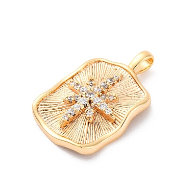 Brass Micro Pave Cubic Zirconia Pendants KK-D360-17G-1