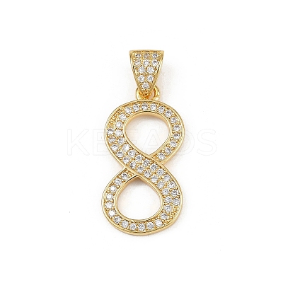 Brass Micro Pave Cubic Zirconia Pendants KK-S528-06G-1