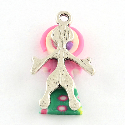 Handmade Zinc Alloy Polymer Clay Girl Pendants CLAY-Q222-02-1