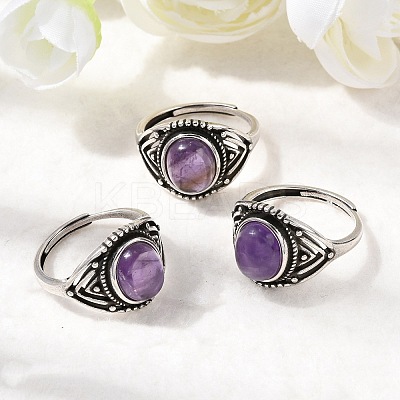 Natural Amethyst Finger Rings RJEW-A084-06AS-09-1