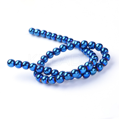 Non-magnetic Synthetic Hematite Beads Strands G-S096-6mm-7-1