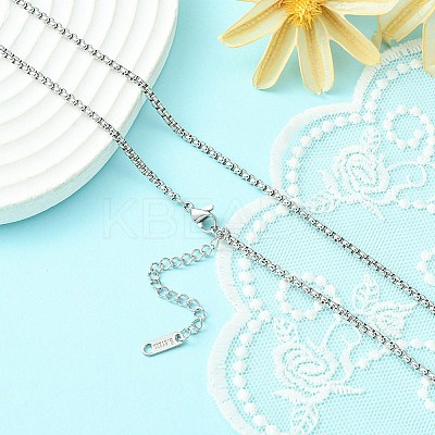 304 Stainless Steel Box Chain Necklace for Men Women NJEW-YW0001-16-1
