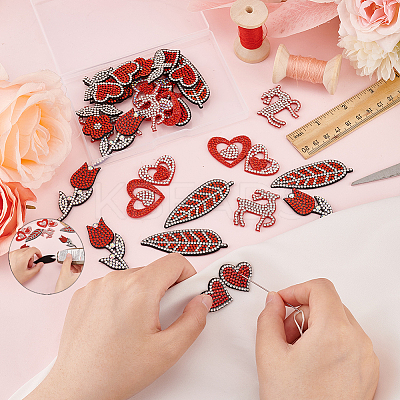 24Pcs 6 Style Valentine's Day Theme Appliques PATC-FG0001-68-1