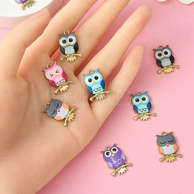 10Pcs 5 Colors Printed Alloy Pendants FIND-YW0004-46A-1
