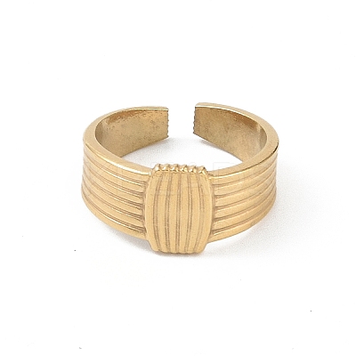 12Pcs Ion Plating(IP) 304 Stainless Steel Open Cuff Rings RJEW-G312-09G-1