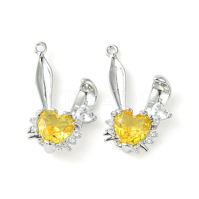 Brass Micro Pave Cubic Zirconia Pendants KK-L208-05P-04-1