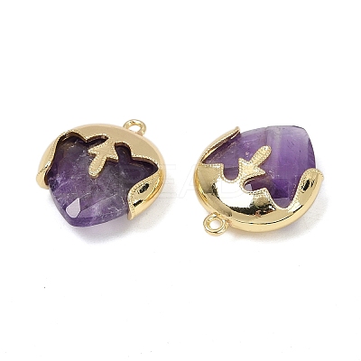 Natural Amethyst Faceted Pendants G-K347-09G-03-1