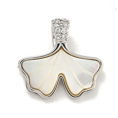 Brass Micro Pave Clear Cubic Zirconia Pendants KK-P275-19P-1