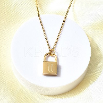 304 Stainless Steel Rolo Chain Pendant Necklaces NJEW-S444-01G-21-1