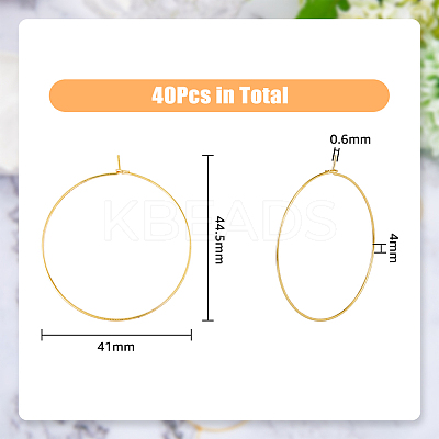 40Pcs Brass Hoop Earrings Findings KK-DC0001-11-1