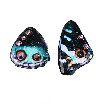 Epoxy Resin Butterfly Wing Pendants RESI-T057-86A-1
