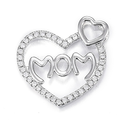 Brass Micro Clear Cubic Zirconia Pendants LS-ZIRC-F120-045P-1