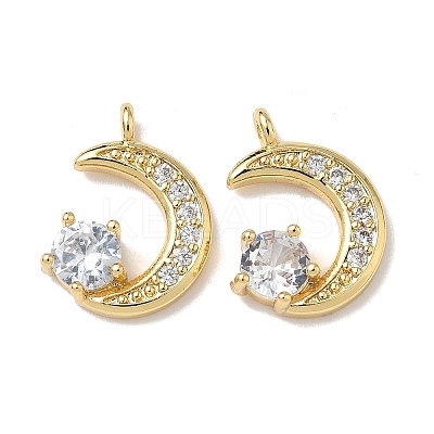 Brass Micro Pave Cubic Zirconia Pendants KK-Q068-48B-G-1