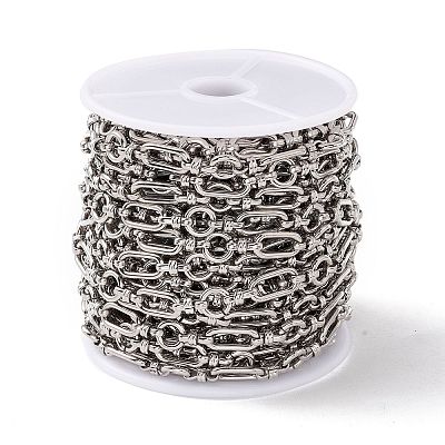 Tarnish Resistant 304 Stainless Steel Ring and Oval Link Chains X-CHS-E023-04P-1