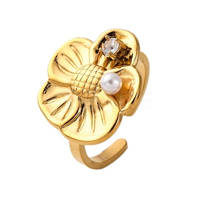 304 Stainless Steel Adjustable Cuff Rings for Women RJEW-B126-05G-02-1