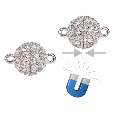 Alloy Rhinestone Magnetic Clasps RB-PH0005-02-1