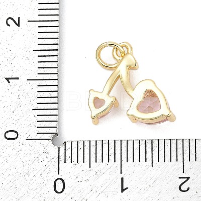 Brass Micro Pave Clear Cubic Zirconia Charms KK-G522-40G-02-1
